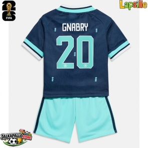 Saksa Serge Gnabry #20 Vieraspaita Lapsille MM-kisat 2026 Lyhythihainen (+ shortsit)